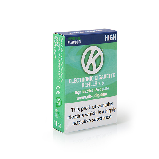 OK Menthol High Nicotine ECigarette Refills (18mg) Health and Care